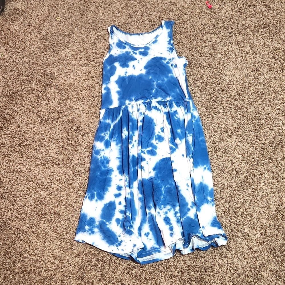 Tye dye blue and white dress